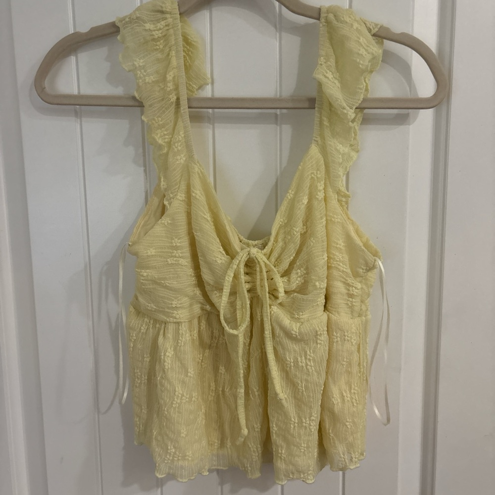 Yellow Ruffled Women's Top
